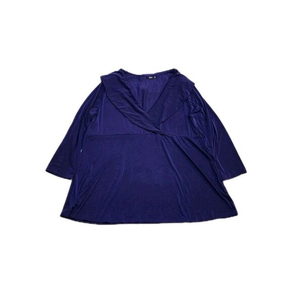 Lily by Firmiana Womens Purple Tunic Top Long Sleeve Size 4X Plus Pretty Vintage - Picture 1 of 9
